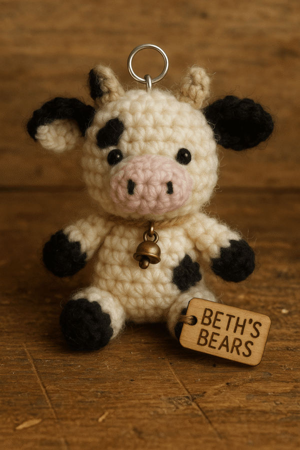 Dotty the Cow keyring